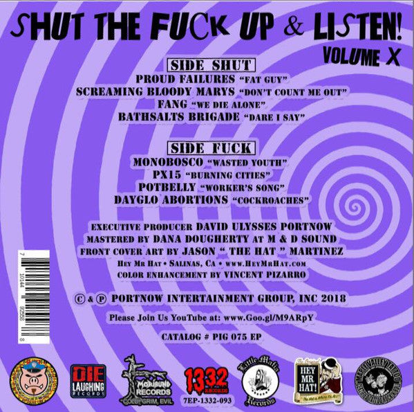 Various : Shut The Fuck Up And Listen! Volume X (7", Comp)