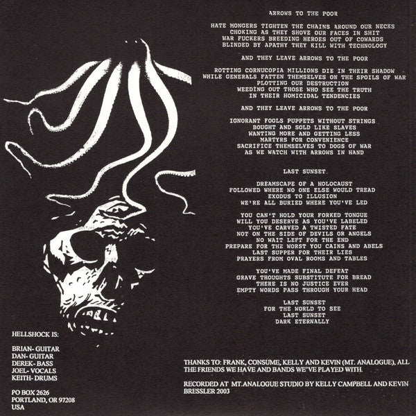 Hellshock : Arrows To The Poor / Last Sunset (7")