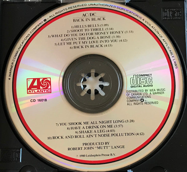 AC/DC : Back In Black (CD, Album, RE)