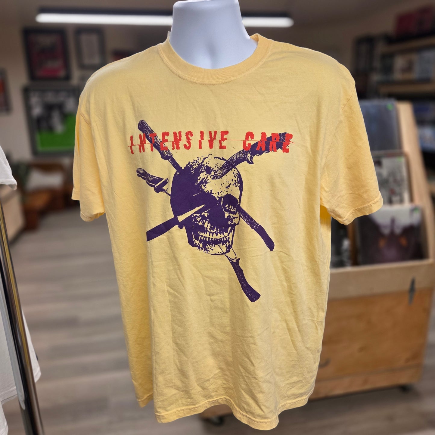 Intensive Care (purple on yellow) SHIRT