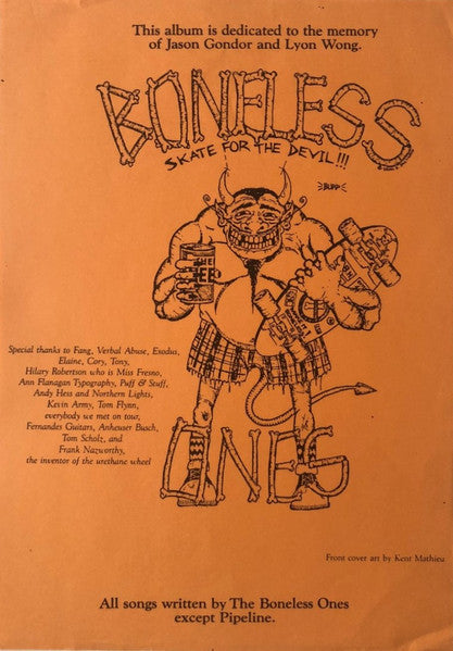 The Boneless Ones : Skate For The Devil (LP, Album)