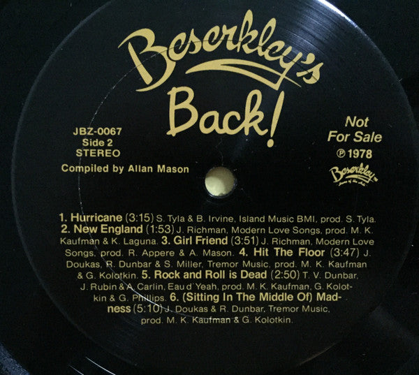 Various : Beserkley's Back! (LP, Comp)