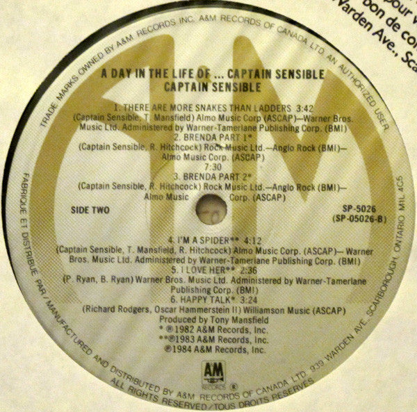 Captain Sensible : A Day In The Life Of...Captain Sensible (LP, Comp)