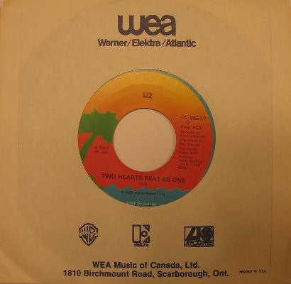 U2 : Two Hearts Beat As One (7", Single)