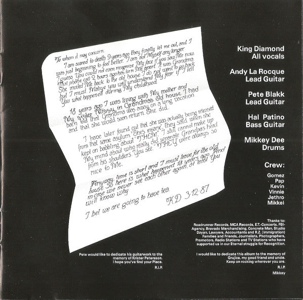 King Diamond : "Them" (CD, Album, RE, RM, Gol)