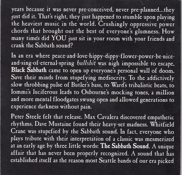 Various : Nativity In Black - A Tribute To Black Sabbath (CD, Album, Club)