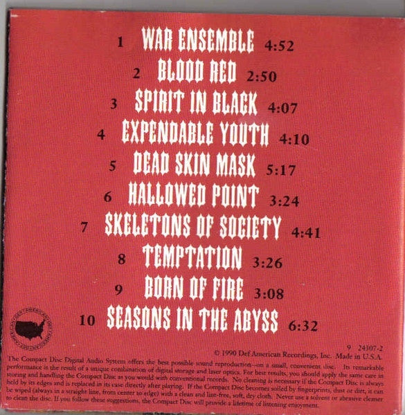 Slayer : Seasons In The Abyss (CD, Album, RE)