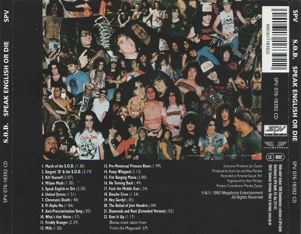 Stormtroopers Of Death : Speak English Or Die (CD, Album, RE)
