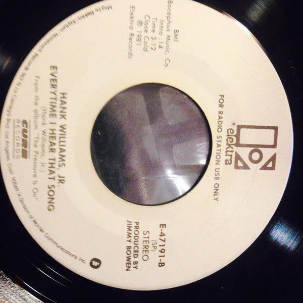 Hank Williams Jr. : All My Rowdy Friends (7", Promo, For)