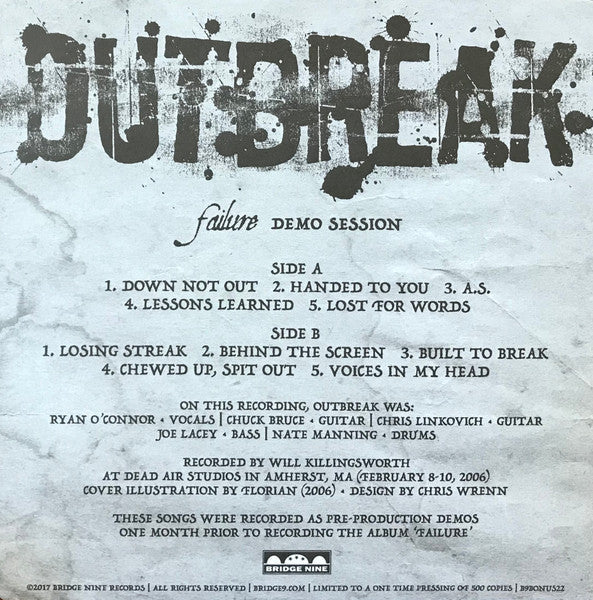 Outbreak (9) : Failure Demo Session (7", EP, Ora)