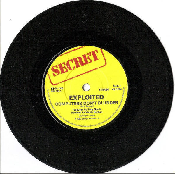 The Exploited : Computers Don't Blunder (7", Single)