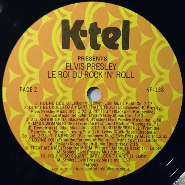 Elvis Presley : Les 40 Plus Grands Succès (Le Roi Du Rock 'N' Roll) (2xLP, Comp, Mono)