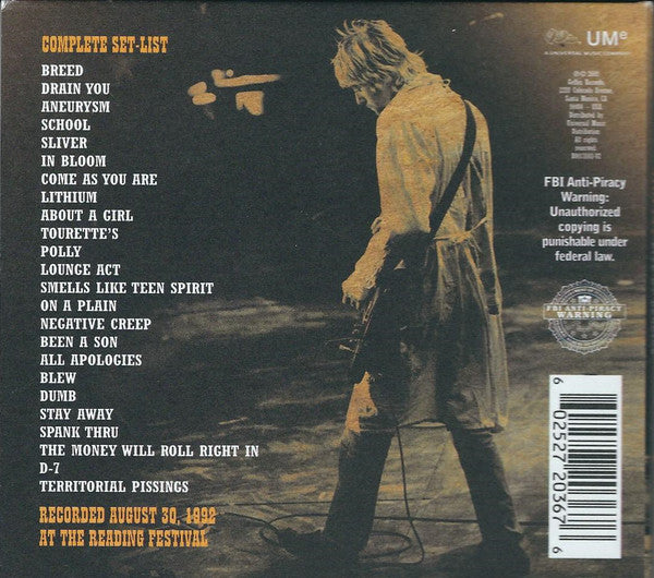 Nirvana : Live At Reading (CD, Album, RP, Dig)