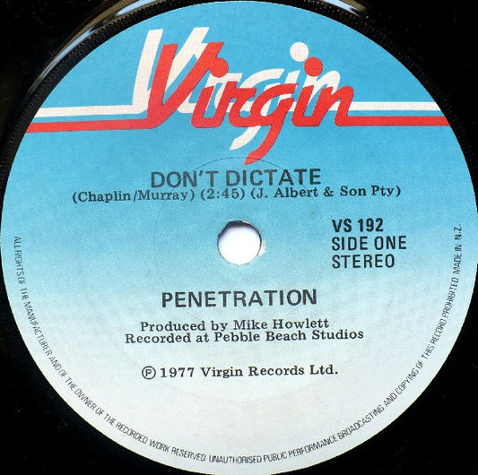 Penetration (2) : Don't Dictate (7", Single)