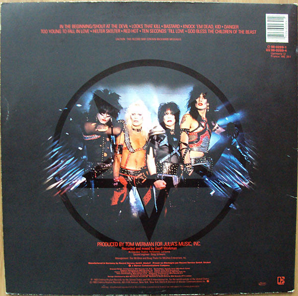 Mötley Crüe : Shout At The Devil (LP, Album, Gat)