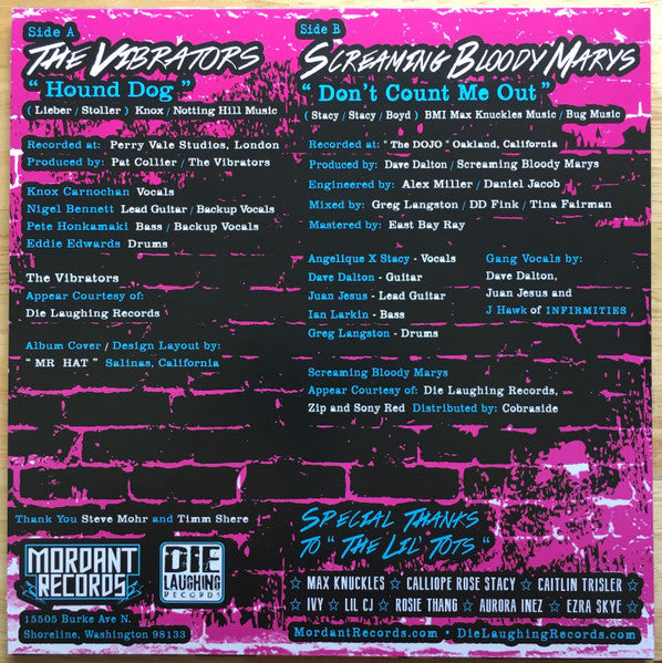 The Vibrators, Screaming Bloody Marys : Vibrators / Screaming Bloody Marys (7", Whi)