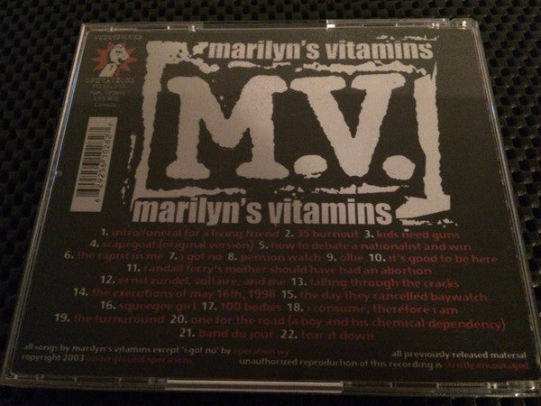 Marilyn's Vitamins : Vans Don’t Run On Love And Records Aren’t Pressed With Smiles (CD, Comp)