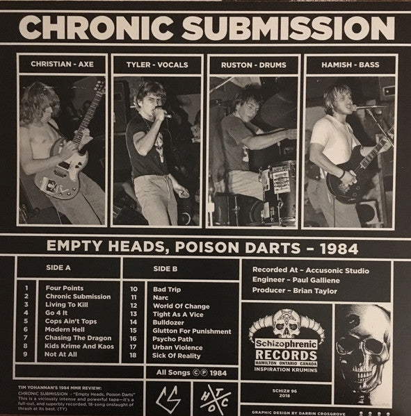 Chronic Submission : Empty Heads, Poison Darts (LP, Album, RE)