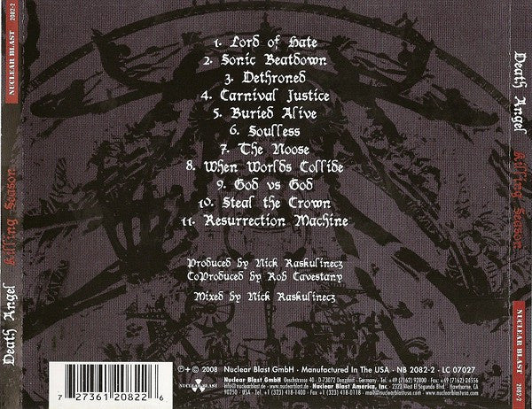 Death Angel (2) : Killing Season (CD, Album)