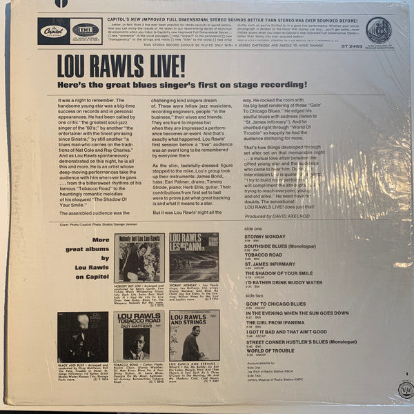 Lou Rawls : Live! (LP, Album, Jac)