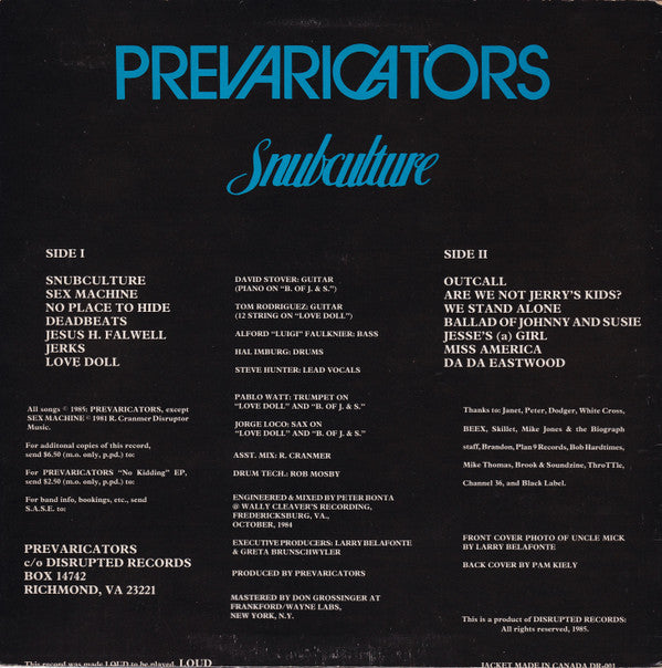 Prevaricators* : Snubculture (LP)