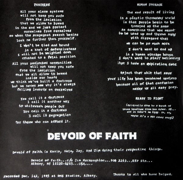 Devoid Of Faith / Seized : Split E.P. (7", EP)