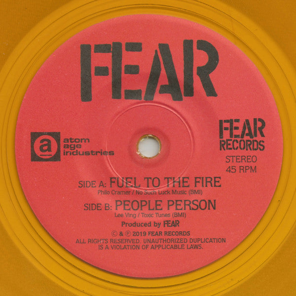 Fear (3) : Fuel To The Fire (7", Ltd, Ora)