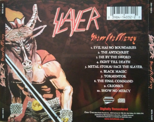 Slayer : Show No Mercy (CD, Album, RE, RM, MCO)
