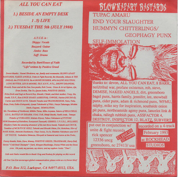 Blownapart Bastards / All You Can Eat : Blownapart Bastards / All You Can Eat (7")