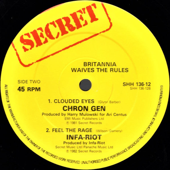 The Exploited / Chron Gen / Infa Riot : Britannia Waives The Rules (12")