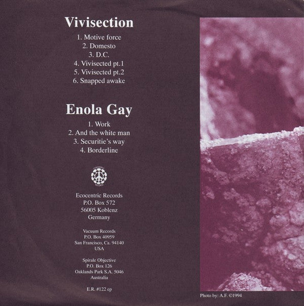 Vivisection (2) / Enola Gay (4) : Vivisection / Enola Gay (7", EP)