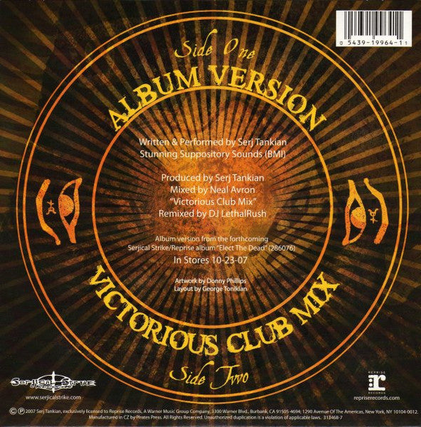 Serj Tankian : Empty Walls (7", Single, Yel)