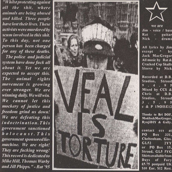 Cracked Cop Skulls : No Fucking Tears For The Pieces Of Shit (7", RP, Blu)