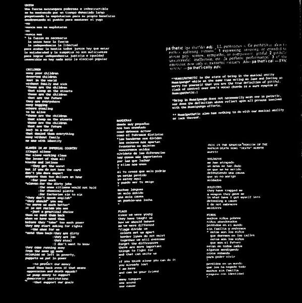 Huasipungo : Canciones Para Una Causa Perdida (7")