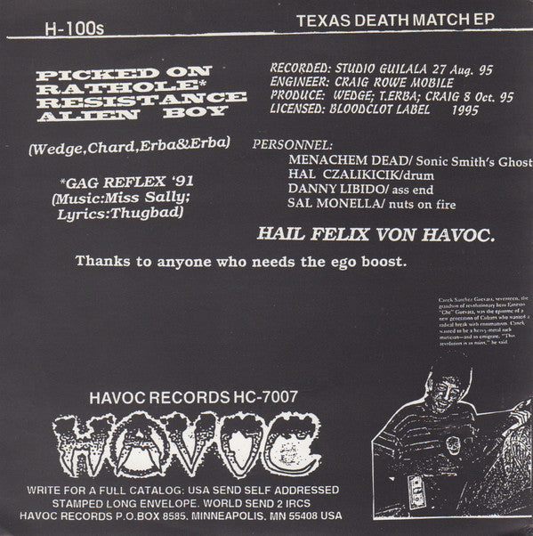 H 100S : Texas Death Match e.p. (7", EP, Red)