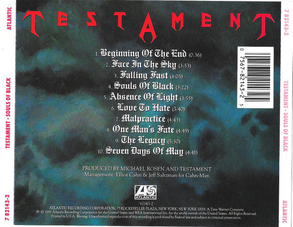 Testament (2) : Souls Of Black (CD, Album)