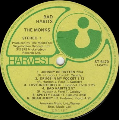 The Monks (4) : Bad Habits (LP, Album)
