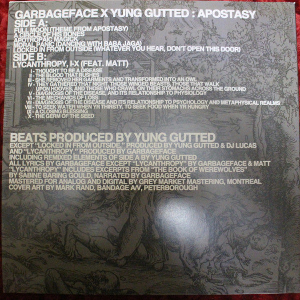 garbageface, Yung Gutted : Apostasy (LP, Ltd, Bla)