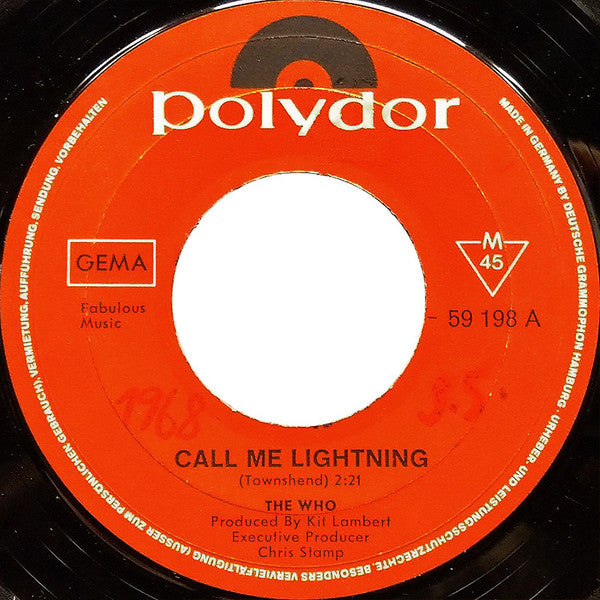 The Who : Call Me Lightning / Dr. Jekyll & Mr. Hyde (7", Single, Mono)