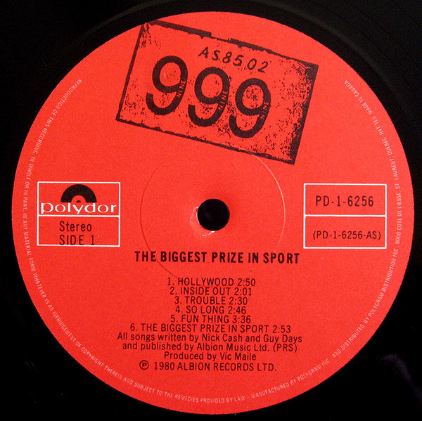 999 : The Biggest Prize In Sport (LP, Album)