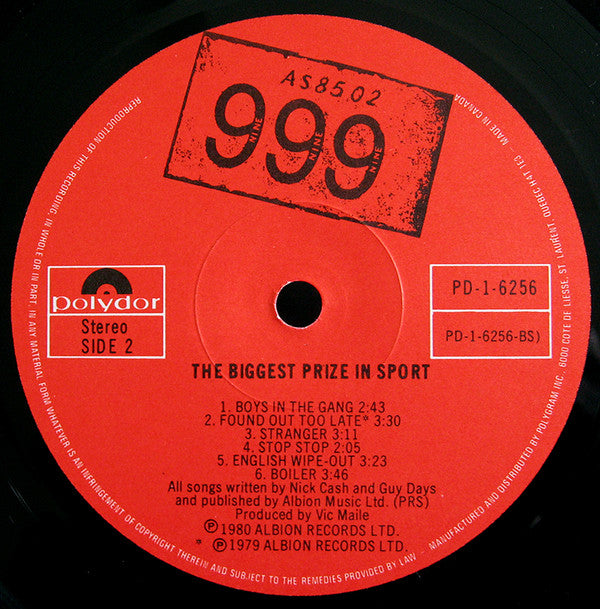 999 : The Biggest Prize In Sport (LP, Album)