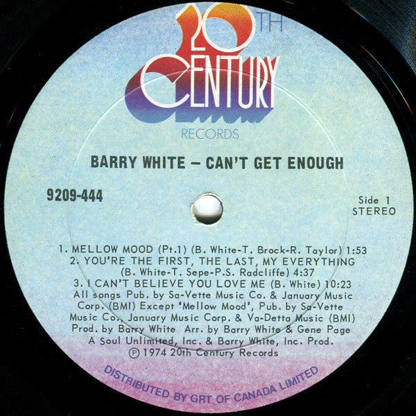 Barry White : Can't Get Enough (LP, Album)