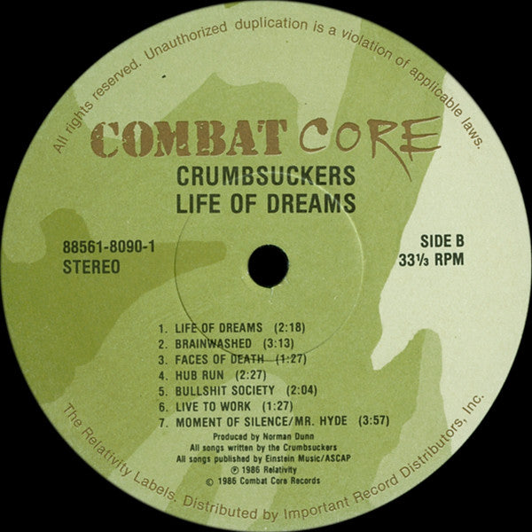 Crumbsuckers : Life Of Dreams (LP, Album)