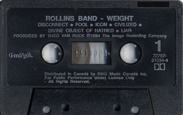 Rollins Band : Weight (Cass, Album, Chr)