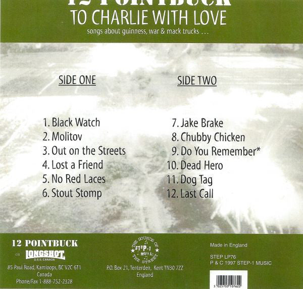 12 Pointbuck* : To Charlie With Love (LP, Album, Gre)