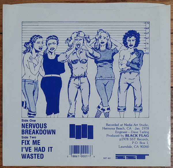 Black Flag : Nervous Breakdown (7", EP, RP, V10)