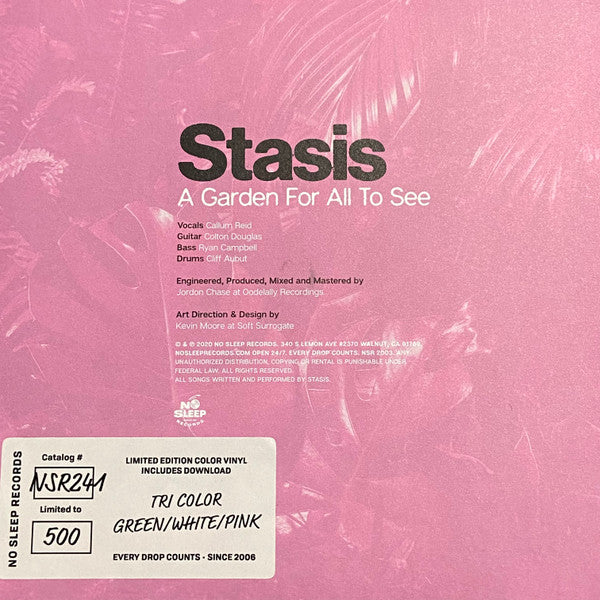 Stasis (12) : A Garden For All To See (7", EP, Tri)