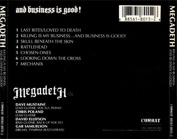 Megadeth : Killing Is My Business... And Business Is Good! (CD, Album, RE, RP)