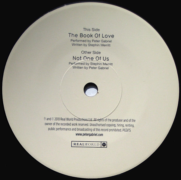 Peter Gabriel / Stephin Merritt : The Book Of Love / Not One Of Us (7", RSD, Single, Ltd)