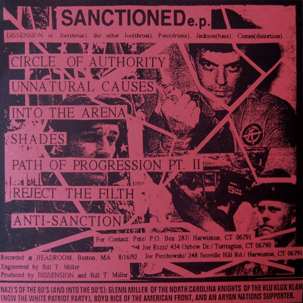 Dissension : Sanctioned E.P. (7", EP)